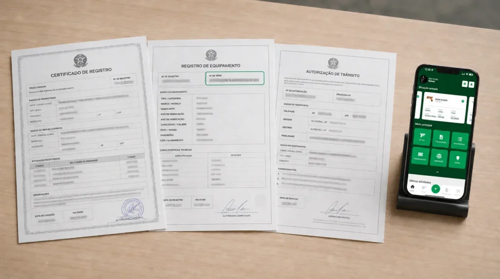 Documentos do CAC organizados junto ao aplicativo CAC Digital